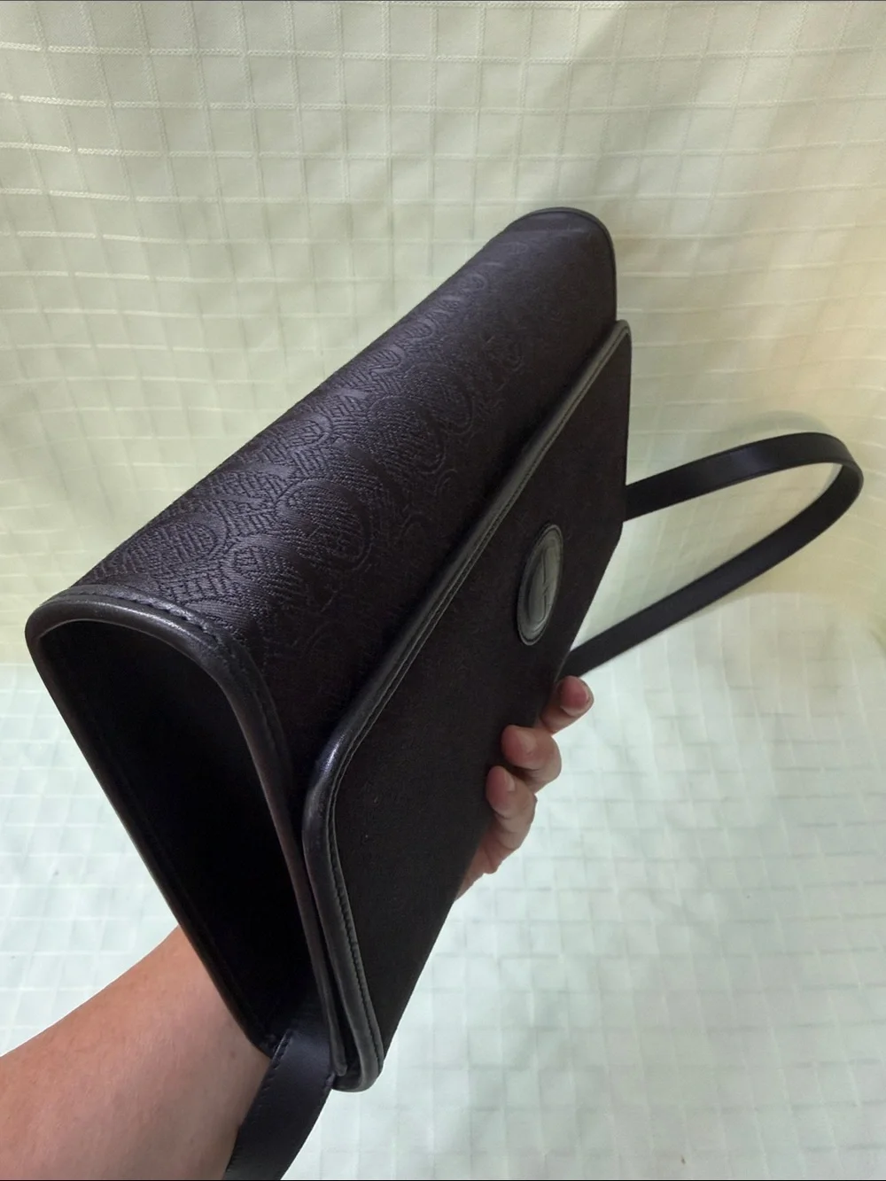 Vintage Gucci canvas/leather shoulder bag/clutch